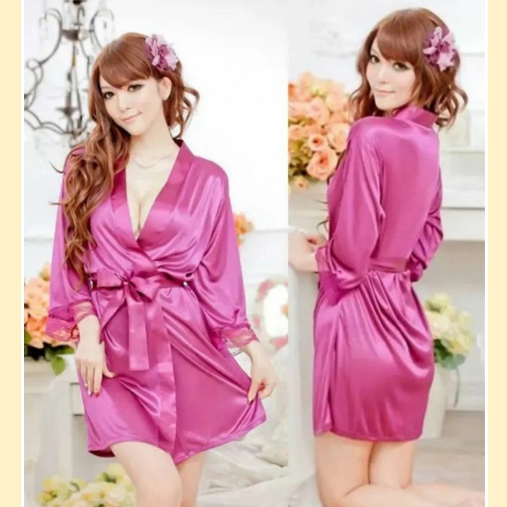 Satin evening robe